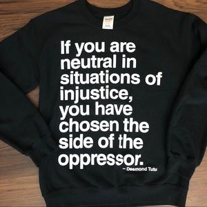 Desmond Tutu Political Quote Black Pullover- Small